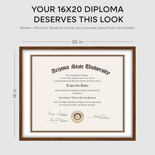 16x20 Brown Oak Diploma Frame (2 Count)