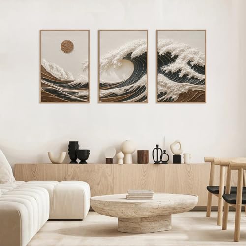 Sea Wave Framed Canvas Wall Art