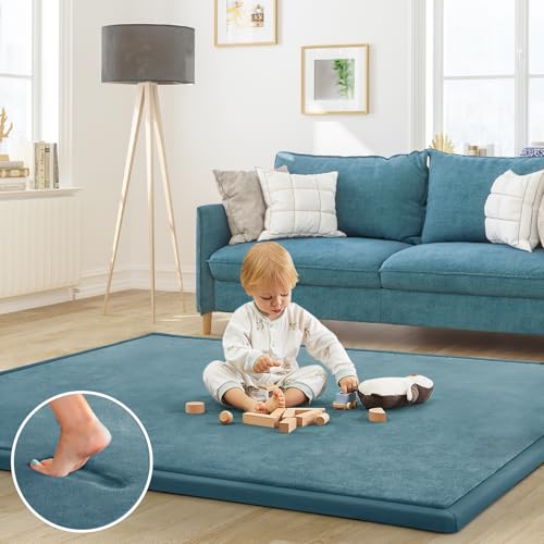 Baby Play Mat for Floor Nursery Rug Muscle Mat Area Rug Playroom Rug 59"x71" Playpen Mat Elastic Foam 1.3" Thick Crawling Mat for Babies