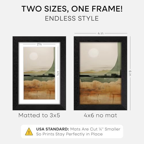 4x6 Black Oak Picture Frame