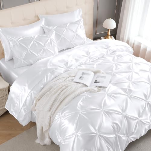 Satin Queen Comforter Set White