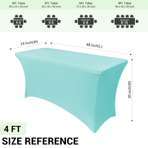 Spandex Table Cover 4ft Fitted Tablecloth Rectangular