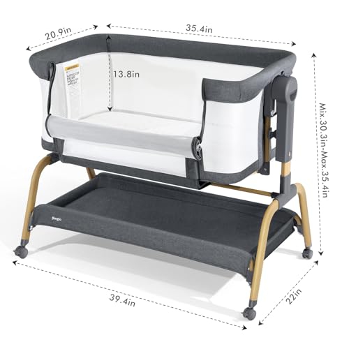 3-in-1 Baby Bassinet, Bedside Sleeper & Rocking Bassinet, Full Mesh
