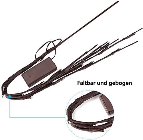 2 Pack Led Branch Light Battery Operated Lighted Branch Vase Filler Willow Tree Artificial Little Twig Power Brown 30 Inch 20 LED for Indoor Romantic (2 Count)