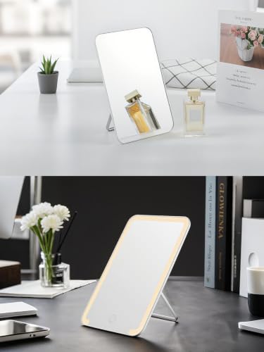 10 x 7 in Desk Makeup Mirror with Stand and Hanging Hole