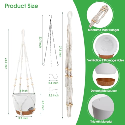 Hanging Planters for Indoor Outdoor Plants (2 Count)