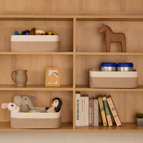 Large Shallow Organizing Baskets 15x11x5.1 Inches (4 Count)