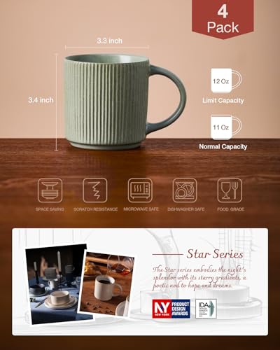 Coffee Mug Set of 4 (4 Count)