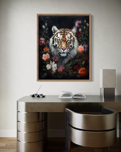 Tiger and Flower Poster Art Print