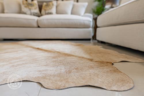 100% Genuine Exotic Beige Palomino Cowhide Rug