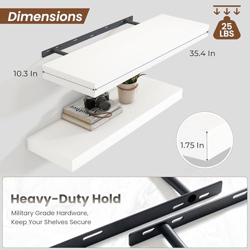 Floating Shelves 35.7" W x 10.3" D White Set of 1