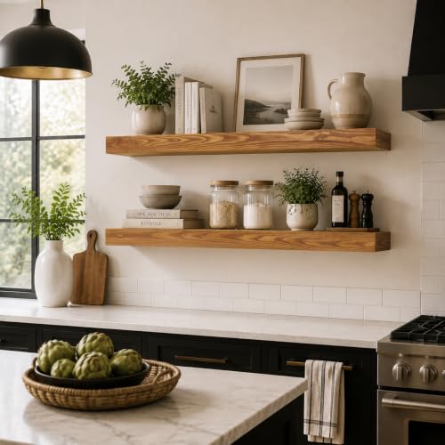Floating Shelves 3 inch Thick for Wall Set of 2 (2 Count)
