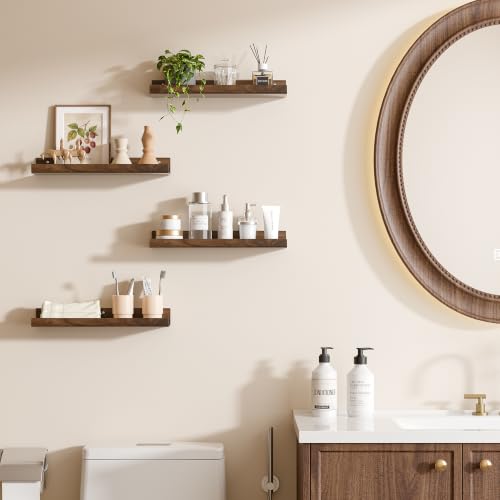 4 Pcs 15" Acrylic Shelves for Wall Decor and Display (4 Count)