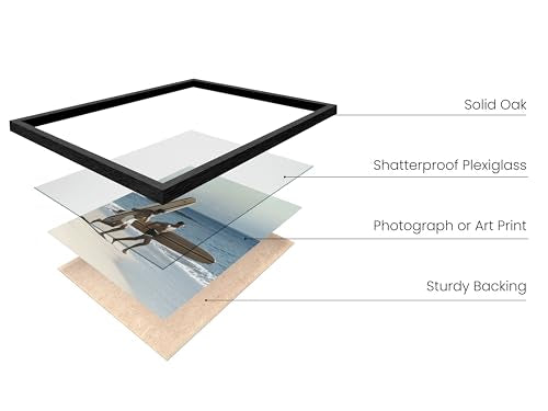 Black Oak Wood Gallery Wall Tabletop Frames Made with Real American Oak and Shatter (11 Count)