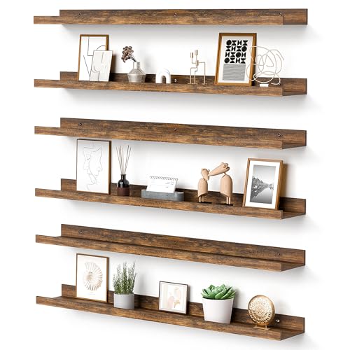Floating Shelves for Wall Decor and Storage (6 Count)