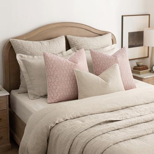 Decorative Floral Print Throw Pillow Covers 18×18 Light Pink (2 Count)