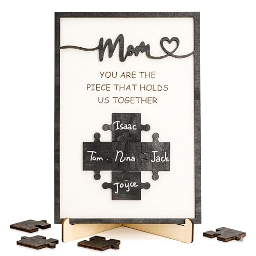 Wooden Mom You are the Piece that Holds Us Together Decor Sign