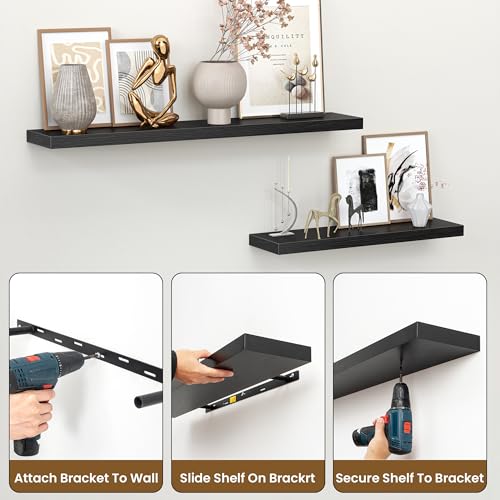 24 Inch Floating Shelves for Wall (2 Count)