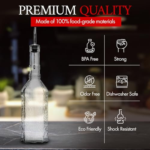 Large Clear Decorative Glass Bottle with Spout and Cork