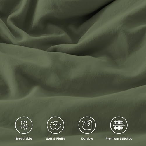 Olive Green Ruffle Full Size Comforter Set