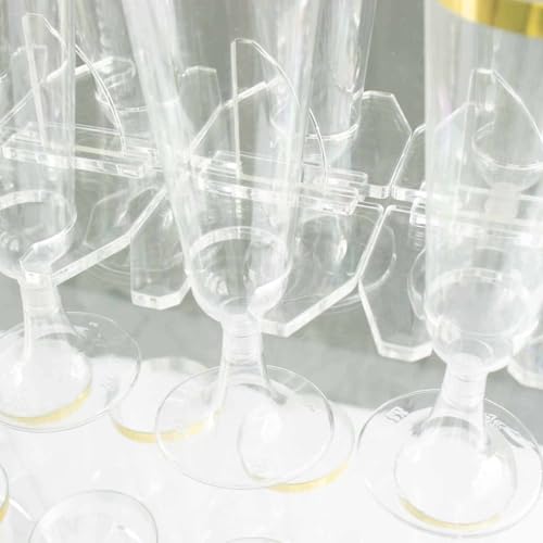 20 Pack 3" Clear Acrylic Glass Holder Hooks for Double Side Display On Champagne Rack Stand (20 Count)