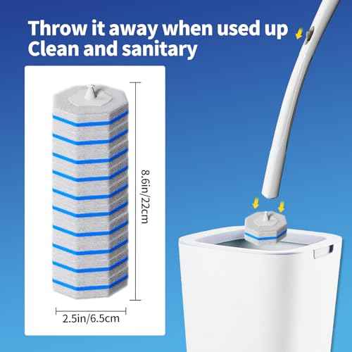 80Pcs Toilet Brush Refills for Disposable Toilet Bowl Brush Scrubber Cleaner Refill Pads (80 Count)