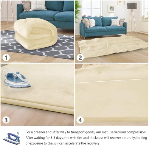 Baby Play Mat for Floor Nursery Rug Muscle Mat Area Rug Playroom Rug 79"x118" Playpen Mat Elastic Foam 1.3" Thick Crawling Mat for Babies