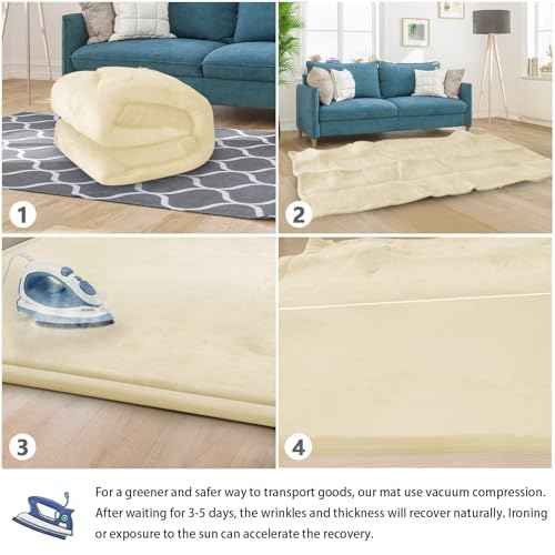 Baby Play Mat for Floor Nursery Rug Muscle Mat Area Rug Playroom Rug 71"x79" Playpen Mat Elastic Foam 1.3" Thick Crawling Mat for Babies