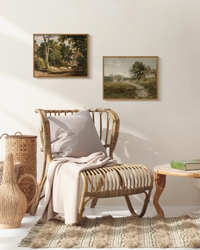 Framed Canvas Wall Art Vintage Decor