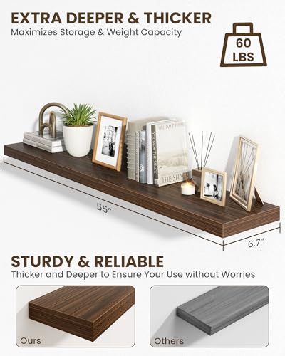 55" Floating Shelves for Wall (2 Count)