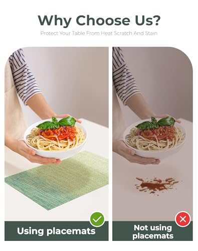 Gradient Green Woven Placemats Set of 24 (24 Count)
