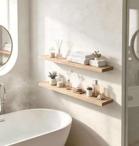 Wood Floating Shelves for Wall Decor (4 Count)