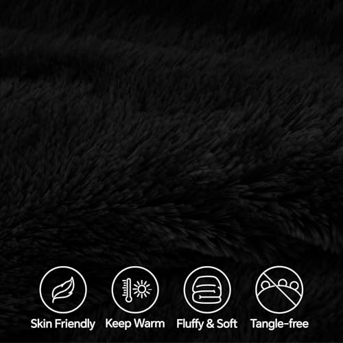 Black Fluffy Comforter Set King