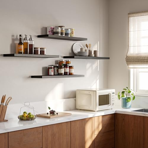 23’’Black Floating Shelves for Wall (4 Count)