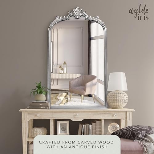 English Estate Carved Arch Wood Wall Mirror