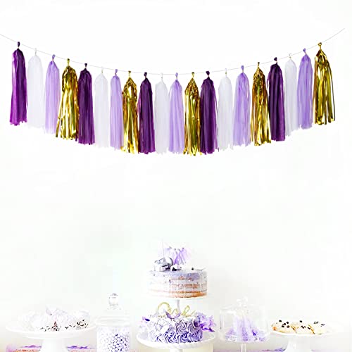 Purple Gold Party Decoration Tassel Garland