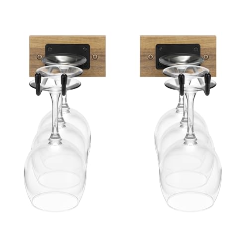 Wall Mounted Wine Glass Stemware Rack Set (2 Count)