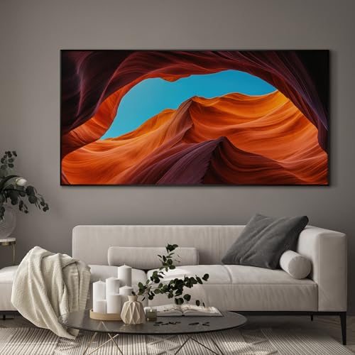 36"x72" Extra Large Framed Wall Art Antelope Canyon Rock Formation with Vibrant Colors for Home Living Room Bedroom Decor