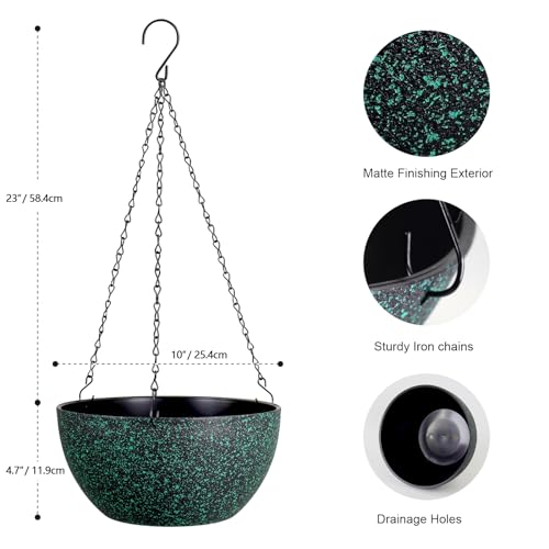 10 inch Hanging Planters for Indoor Outdoor Plants (2 Count)