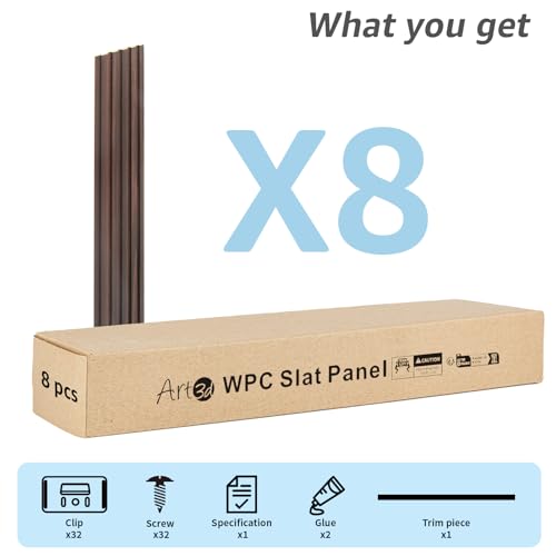 108 x 6 in WPC Wood Slat Wall Panels