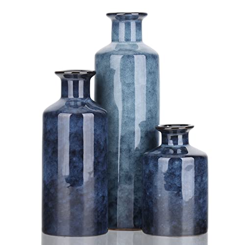 Blue Ceramic Vase Set (3 Count)