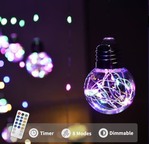 Wishing Ball Curtain Lights 200 LED Window Curtain String Light with Remote