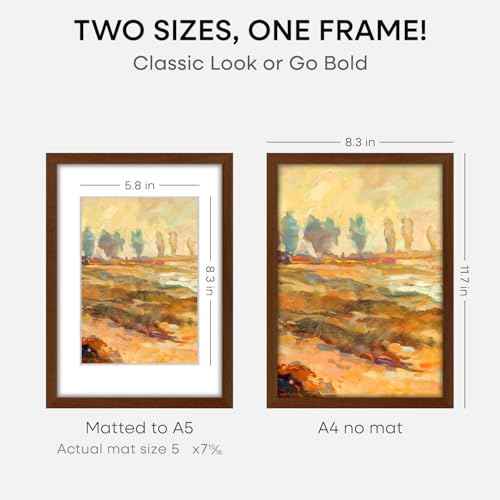 A4 Brown Oak Picture Frame