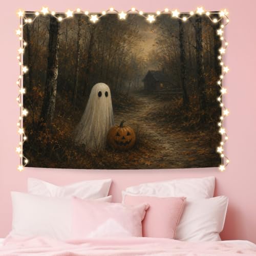 Fall Halloween Ghost Pumpkin Tapestry 50x60 Inches