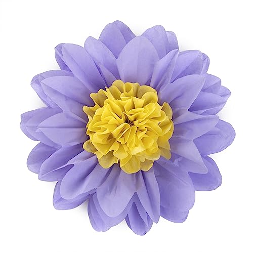 Pink Purple Paper Flowers Tissue Paper Pom Poms Sunflower Daisy Flowers for Party Decorations (18 Count)