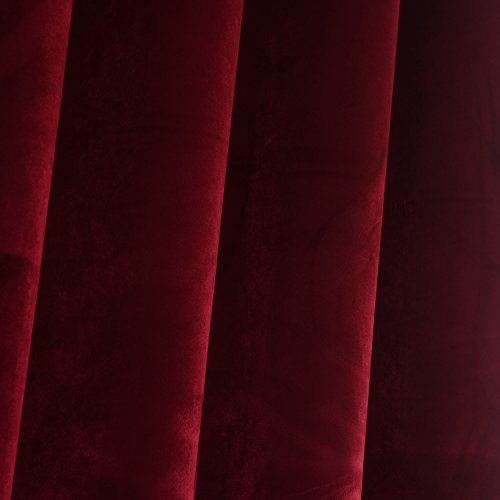 Set of 2 Velvet Room Darkening Blackout Curtain Panel Drapes Drapery 52 Inch Wide by 63 Inch Length with Grommet (2 Count)