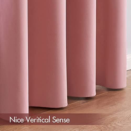 Pink Blackout Velvet Curtains Drapes 96 Inch Long 52"x96" Bedroom (2 Count)