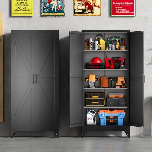 Pantry Storage Cabinets with 2 Doors and 5 Shelves