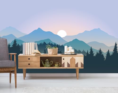 Natural Mountain Forest Landscape Wallpaper Mural