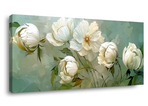 Blooming White Flowers Plants Wall Art Decor Artwork for Bedroom